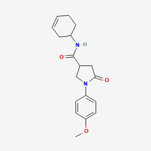 molecular formula C18H22N2O3 B7065516 N-cyclohex-3-en-1-yl-1-(4-methoxyphenyl)-5-oxopyrrolidine-3-carboxamide 