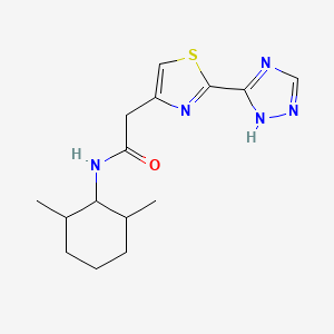 molecular formula C15H21N5OS B7065559 N-(2,6-dimethylcyclohexyl)-2-[2-(1H-1,2,4-triazol-5-yl)-1,3-thiazol-4-yl]acetamide 