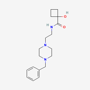 molecular formula C18H27N3O2 B7065725 N-[2-(4-benzylpiperazin-1-yl)ethyl]-1-hydroxycyclobutane-1-carboxamide 