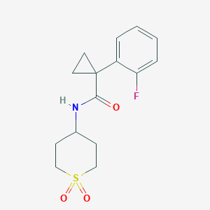 molecular formula C15H18FNO3S B7065800 N-(1,1-dioxothian-4-yl)-1-(2-fluorophenyl)cyclopropane-1-carboxamide 