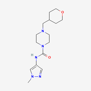 molecular formula C15H25N5O2 B7065820 N-(1-methylpyrazol-4-yl)-4-(oxan-4-ylmethyl)piperazine-1-carboxamide 