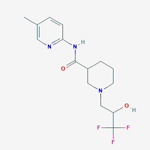 molecular formula C15H20F3N3O2 B7065860 N-(5-methylpyridin-2-yl)-1-(3,3,3-trifluoro-2-hydroxypropyl)piperidine-3-carboxamide 