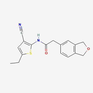 molecular formula C17H16N2O2S B7065937 N-(3-cyano-5-ethylthiophen-2-yl)-2-(1,3-dihydro-2-benzofuran-5-yl)acetamide 