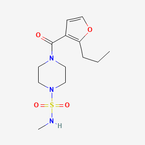molecular formula C13H21N3O4S B7066013 N-methyl-4-(2-propylfuran-3-carbonyl)piperazine-1-sulfonamide 