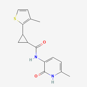 molecular formula C15H16N2O2S B7066028 N-(6-methyl-2-oxo-1H-pyridin-3-yl)-2-(3-methylthiophen-2-yl)cyclopropane-1-carboxamide 