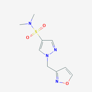 molecular formula C9H12N4O3S B7066036 N,N-dimethyl-1-(1,2-oxazol-3-ylmethyl)pyrazole-4-sulfonamide 