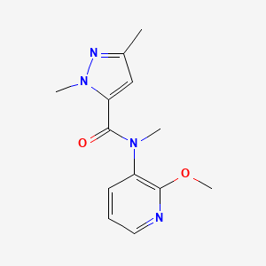 molecular formula C13H16N4O2 B7066105 N-(2-methoxypyridin-3-yl)-N,2,5-trimethylpyrazole-3-carboxamide 