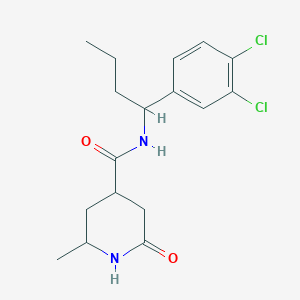 molecular formula C17H22Cl2N2O2 B7066204 N-[1-(3,4-dichlorophenyl)butyl]-2-methyl-6-oxopiperidine-4-carboxamide 
