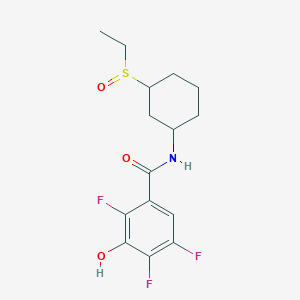 molecular formula C15H18F3NO3S B7066247 N-(3-ethylsulfinylcyclohexyl)-2,4,5-trifluoro-3-hydroxybenzamide 