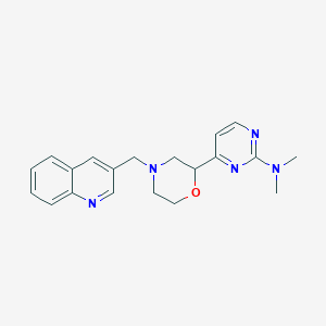 molecular formula C20H23N5O B7066286 N,N-dimethyl-4-[4-(quinolin-3-ylmethyl)morpholin-2-yl]pyrimidin-2-amine 