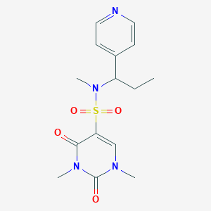 molecular formula C15H20N4O4S B7066328 N,1,3-trimethyl-2,4-dioxo-N-(1-pyridin-4-ylpropyl)pyrimidine-5-sulfonamide 