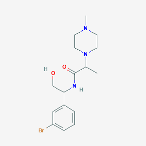 molecular formula C16H24BrN3O2 B7066351 N-[1-(3-bromophenyl)-2-hydroxyethyl]-2-(4-methylpiperazin-1-yl)propanamide 