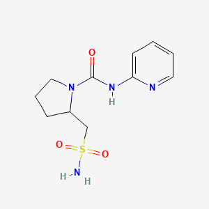 molecular formula C11H16N4O3S B7066510 N-pyridin-2-yl-2-(sulfamoylmethyl)pyrrolidine-1-carboxamide 