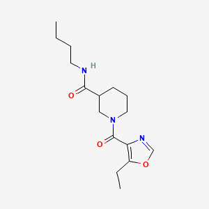 molecular formula C16H25N3O3 B7066835 N-butyl-1-(5-ethyl-1,3-oxazole-4-carbonyl)piperidine-3-carboxamide 