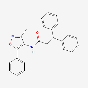 molecular formula C25H22N2O2 B7066936 N-(3-methyl-5-phenyl-1,2-oxazol-4-yl)-3,3-diphenylpropanamide 