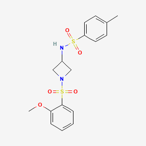 molecular formula C17H20N2O5S2 B7066953 N-[1-(2-methoxyphenyl)sulfonylazetidin-3-yl]-4-methylbenzenesulfonamide 