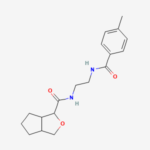 molecular formula C18H24N2O3 B7067054 N-[2-[(4-methylbenzoyl)amino]ethyl]-3,3a,4,5,6,6a-hexahydro-1H-cyclopenta[c]furan-3-carboxamide 