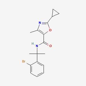 molecular formula C17H19BrN2O2 B7067079 N-[2-(2-bromophenyl)propan-2-yl]-2-cyclopropyl-4-methyl-1,3-oxazole-5-carboxamide 