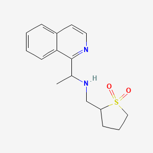 molecular formula C16H20N2O2S B7067085 N-[(1,1-dioxothiolan-2-yl)methyl]-1-isoquinolin-1-ylethanamine 