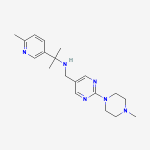 molecular formula C19H28N6 B7067087 N-[[2-(4-methylpiperazin-1-yl)pyrimidin-5-yl]methyl]-2-(6-methylpyridin-3-yl)propan-2-amine 