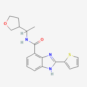 molecular formula C18H19N3O2S B7067164 N-[1-(oxolan-3-yl)ethyl]-2-thiophen-2-yl-1H-benzimidazole-4-carboxamide 
