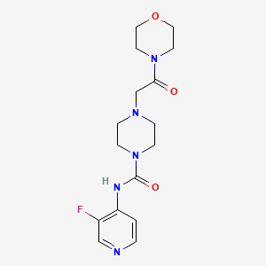 molecular formula C16H22FN5O3 B7067188 N-(3-fluoropyridin-4-yl)-4-(2-morpholin-4-yl-2-oxoethyl)piperazine-1-carboxamide 