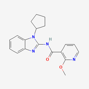 molecular formula C19H20N4O2 B7067230 N-(1-cyclopentylbenzimidazol-2-yl)-2-methoxypyridine-3-carboxamide 