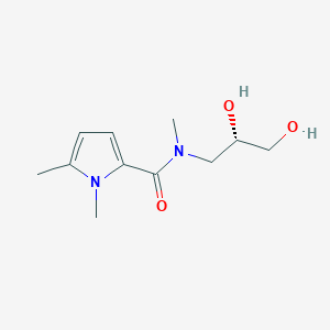 molecular formula C11H18N2O3 B7067232 N-[(2S)-2,3-dihydroxypropyl]-N,1,5-trimethylpyrrole-2-carboxamide 