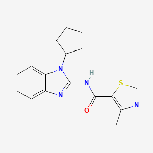 molecular formula C17H18N4OS B7067237 N-(1-cyclopentylbenzimidazol-2-yl)-4-methyl-1,3-thiazole-5-carboxamide 