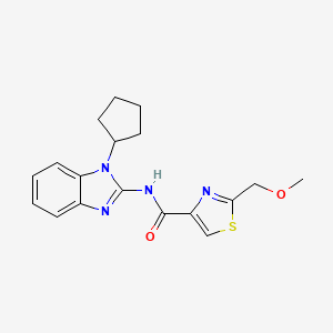 molecular formula C18H20N4O2S B7067255 N-(1-cyclopentylbenzimidazol-2-yl)-2-(methoxymethyl)-1,3-thiazole-4-carboxamide 