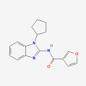 molecular formula C17H17N3O2 B7067266 N-(1-cyclopentylbenzimidazol-2-yl)furan-3-carboxamide 