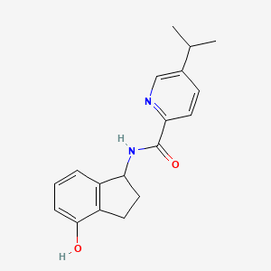 molecular formula C18H20N2O2 B7067298 N-(4-hydroxy-2,3-dihydro-1H-inden-1-yl)-5-propan-2-ylpyridine-2-carboxamide 