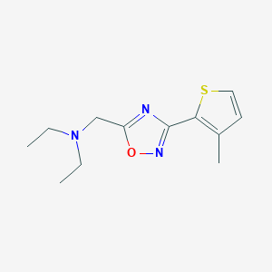 molecular formula C12H17N3OS B7067307 N-ethyl-N-[[3-(3-methylthiophen-2-yl)-1,2,4-oxadiazol-5-yl]methyl]ethanamine 