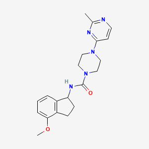 molecular formula C20H25N5O2 B7067312 N-(4-methoxy-2,3-dihydro-1H-inden-1-yl)-4-(2-methylpyrimidin-4-yl)piperazine-1-carboxamide 