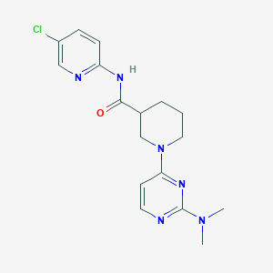 molecular formula C17H21ClN6O B7067329 N-(5-chloropyridin-2-yl)-1-[2-(dimethylamino)pyrimidin-4-yl]piperidine-3-carboxamide 