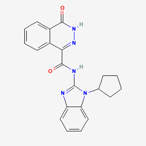 molecular formula C21H19N5O2 B7067398 N-(1-cyclopentylbenzimidazol-2-yl)-4-oxo-3H-phthalazine-1-carboxamide 