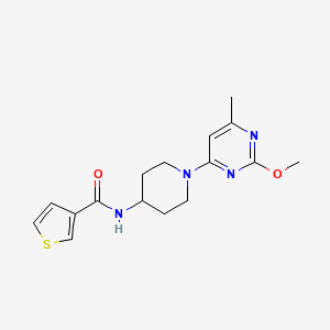 molecular formula C16H20N4O2S B7067459 N-[1-(2-methoxy-6-methylpyrimidin-4-yl)piperidin-4-yl]thiophene-3-carboxamide 