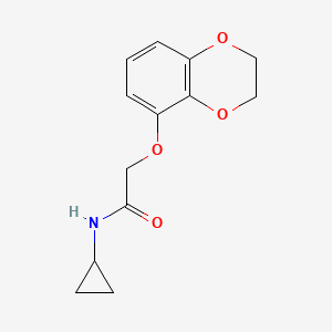 molecular formula C13H15NO4 B7067464 N-cyclopropyl-2-(2,3-dihydro-1,4-benzodioxin-5-yloxy)acetamide 
