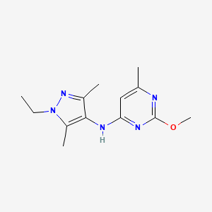 molecular formula C13H19N5O B7067508 N-(1-ethyl-3,5-dimethylpyrazol-4-yl)-2-methoxy-6-methylpyrimidin-4-amine 