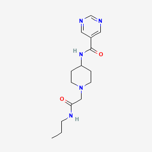 molecular formula C15H23N5O2 B7067567 N-[1-[2-oxo-2-(propylamino)ethyl]piperidin-4-yl]pyrimidine-5-carboxamide 