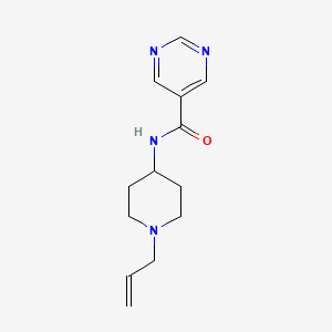 molecular formula C13H18N4O B7067579 N-(1-prop-2-enylpiperidin-4-yl)pyrimidine-5-carboxamide 