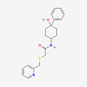 molecular formula C20H24N2O2S B7067583 N-(4-hydroxy-4-phenylcyclohexyl)-2-(pyridin-2-ylmethylsulfanyl)acetamide 