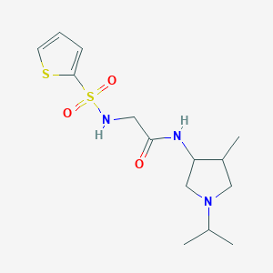 molecular formula C14H23N3O3S2 B7067590 N-(4-methyl-1-propan-2-ylpyrrolidin-3-yl)-2-(thiophen-2-ylsulfonylamino)acetamide 