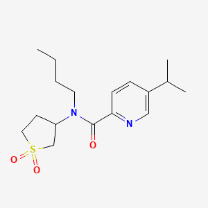 molecular formula C17H26N2O3S B7067614 N-butyl-N-(1,1-dioxothiolan-3-yl)-5-propan-2-ylpyridine-2-carboxamide 