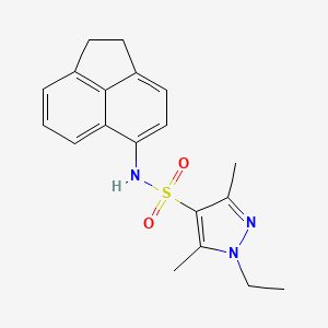 molecular formula C19H21N3O2S B7067933 N-(1,2-dihydroacenaphthylen-5-yl)-1-ethyl-3,5-dimethylpyrazole-4-sulfonamide 