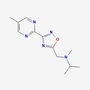 molecular formula C12H17N5O B7068005 N-methyl-N-[[3-(5-methylpyrimidin-2-yl)-1,2,4-oxadiazol-5-yl]methyl]propan-2-amine 