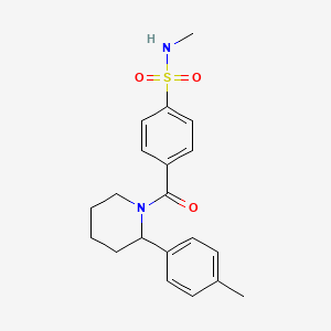 molecular formula C20H24N2O3S B7068062 N-methyl-4-[2-(4-methylphenyl)piperidine-1-carbonyl]benzenesulfonamide 