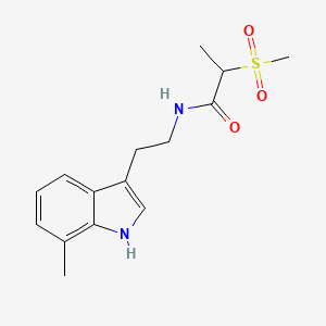 molecular formula C15H20N2O3S B7068069 N-[2-(7-methyl-1H-indol-3-yl)ethyl]-2-methylsulfonylpropanamide 