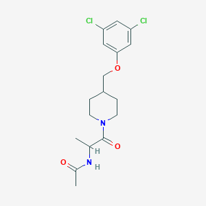 molecular formula C17H22Cl2N2O3 B7068153 N-[1-[4-[(3,5-dichlorophenoxy)methyl]piperidin-1-yl]-1-oxopropan-2-yl]acetamide 
