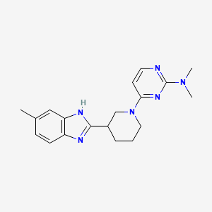 molecular formula C19H24N6 B7068184 N,N-dimethyl-4-[3-(6-methyl-1H-benzimidazol-2-yl)piperidin-1-yl]pyrimidin-2-amine 